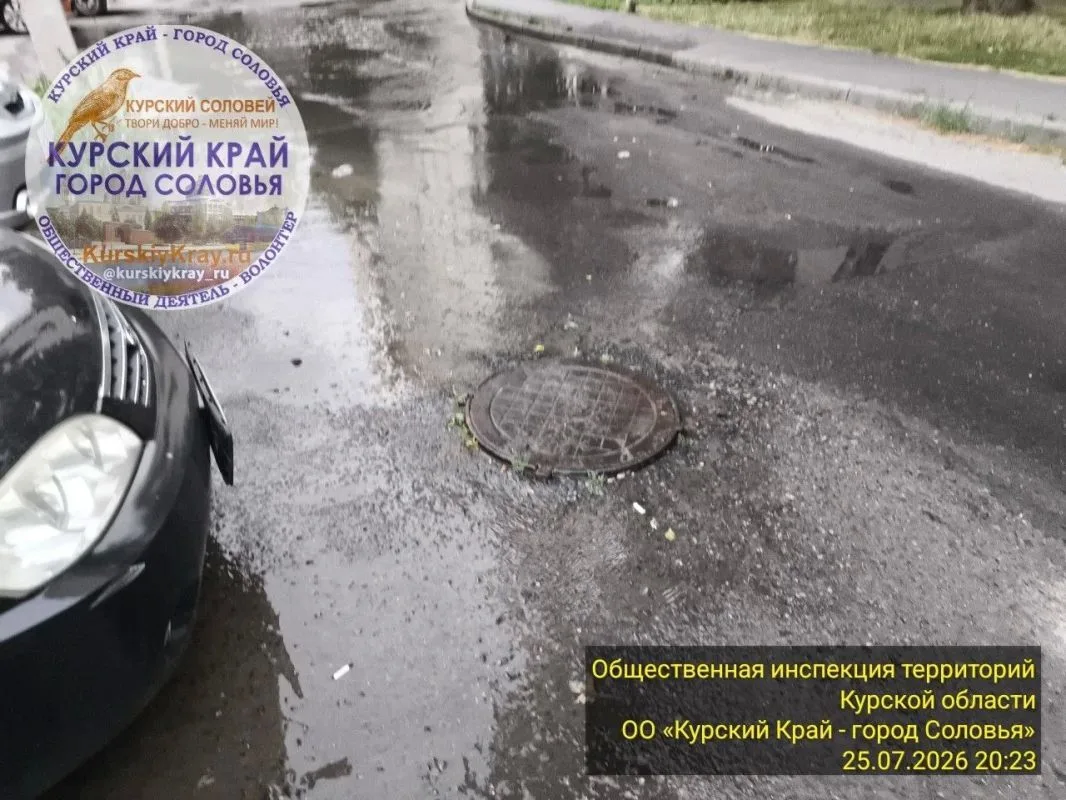 На проспекте Кулакова в Курске неделями не могут устранить утечку воды