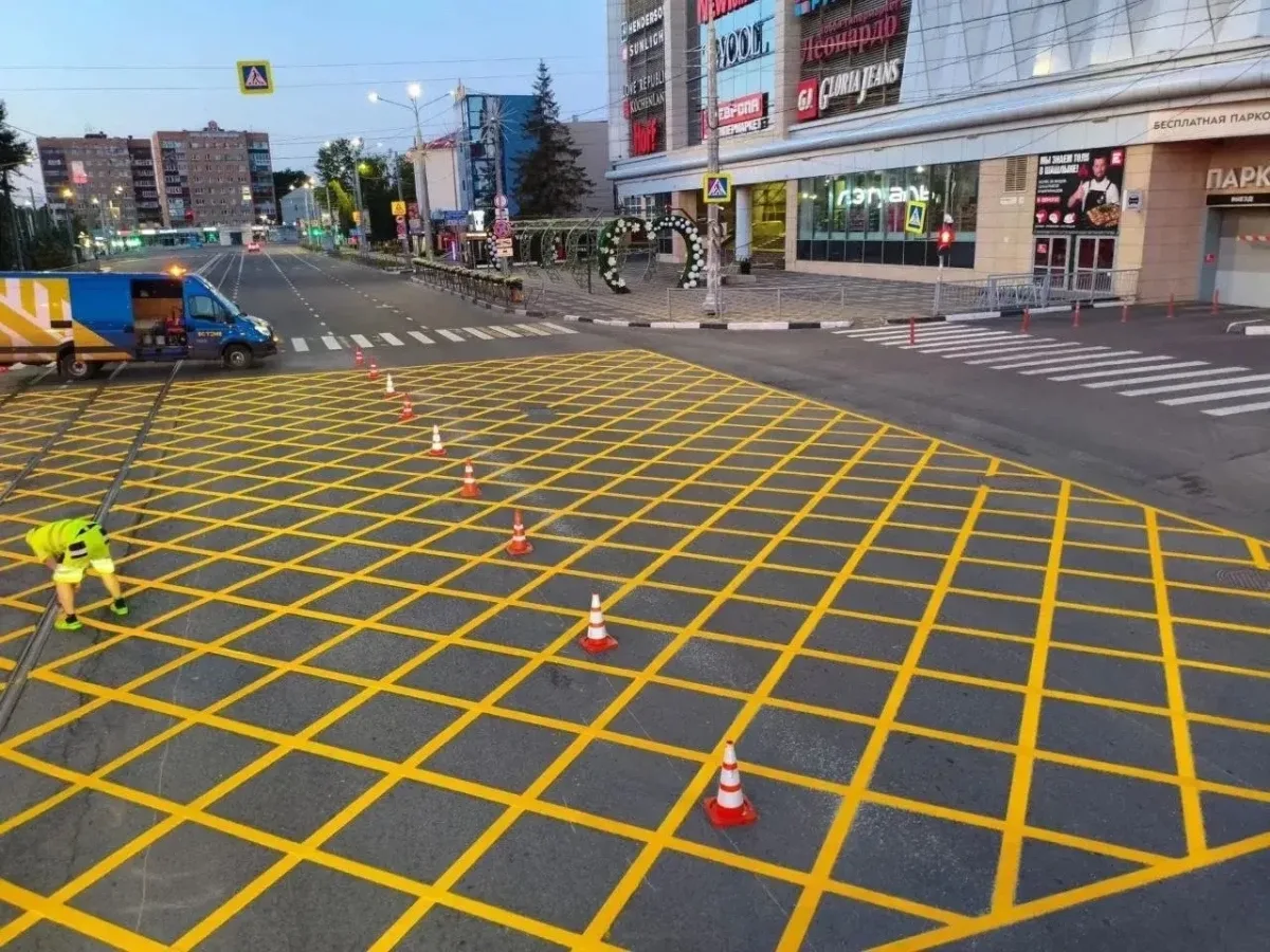 В Курске обновили разметку на центральных улицах