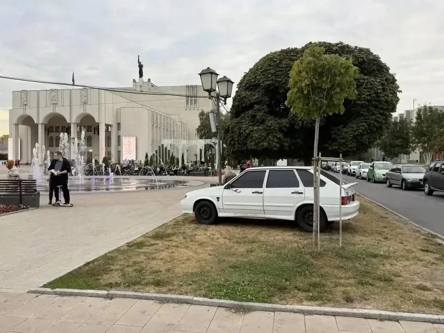 В Курске студент припарковал авто на газоне: мэр требует наказания